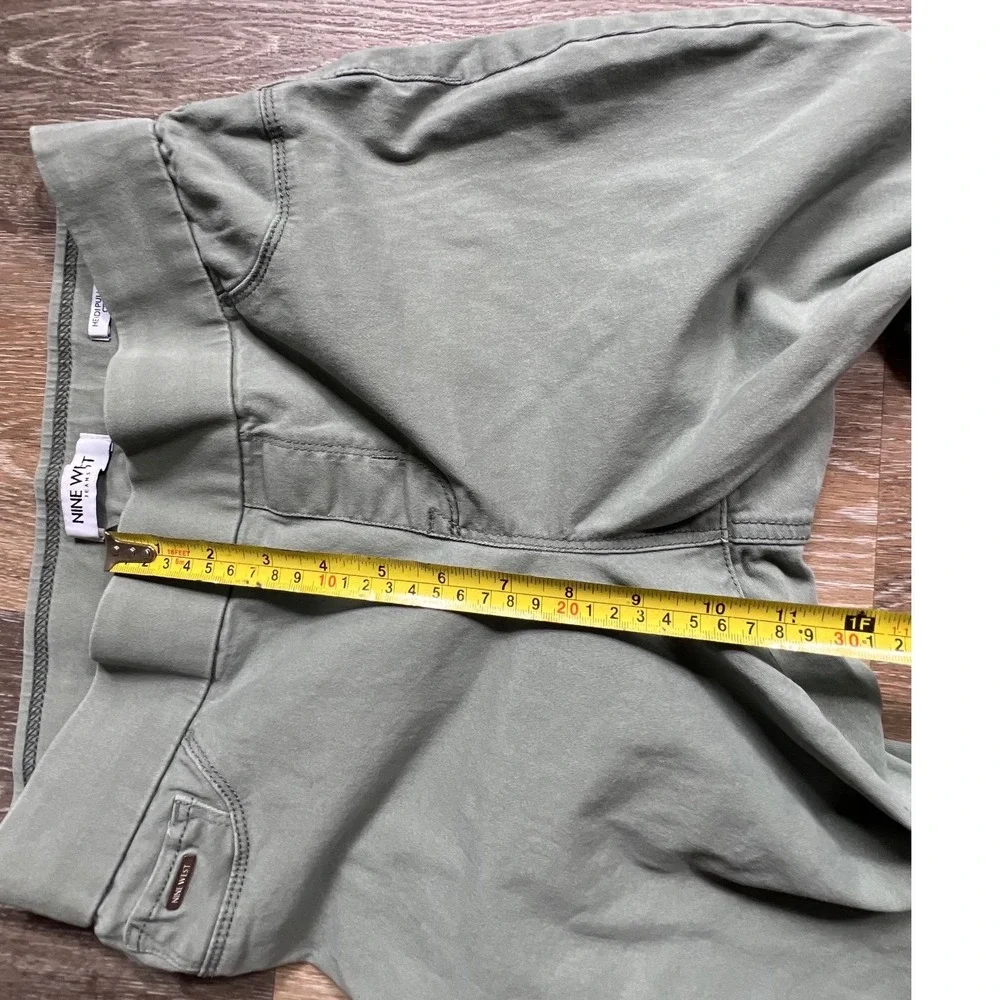 Nine‎ West Jeans Heidi Pull-On Crop Women 6 Green Stretch Elastic Waist Pants